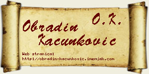 Obradin Kačunković vizit kartica